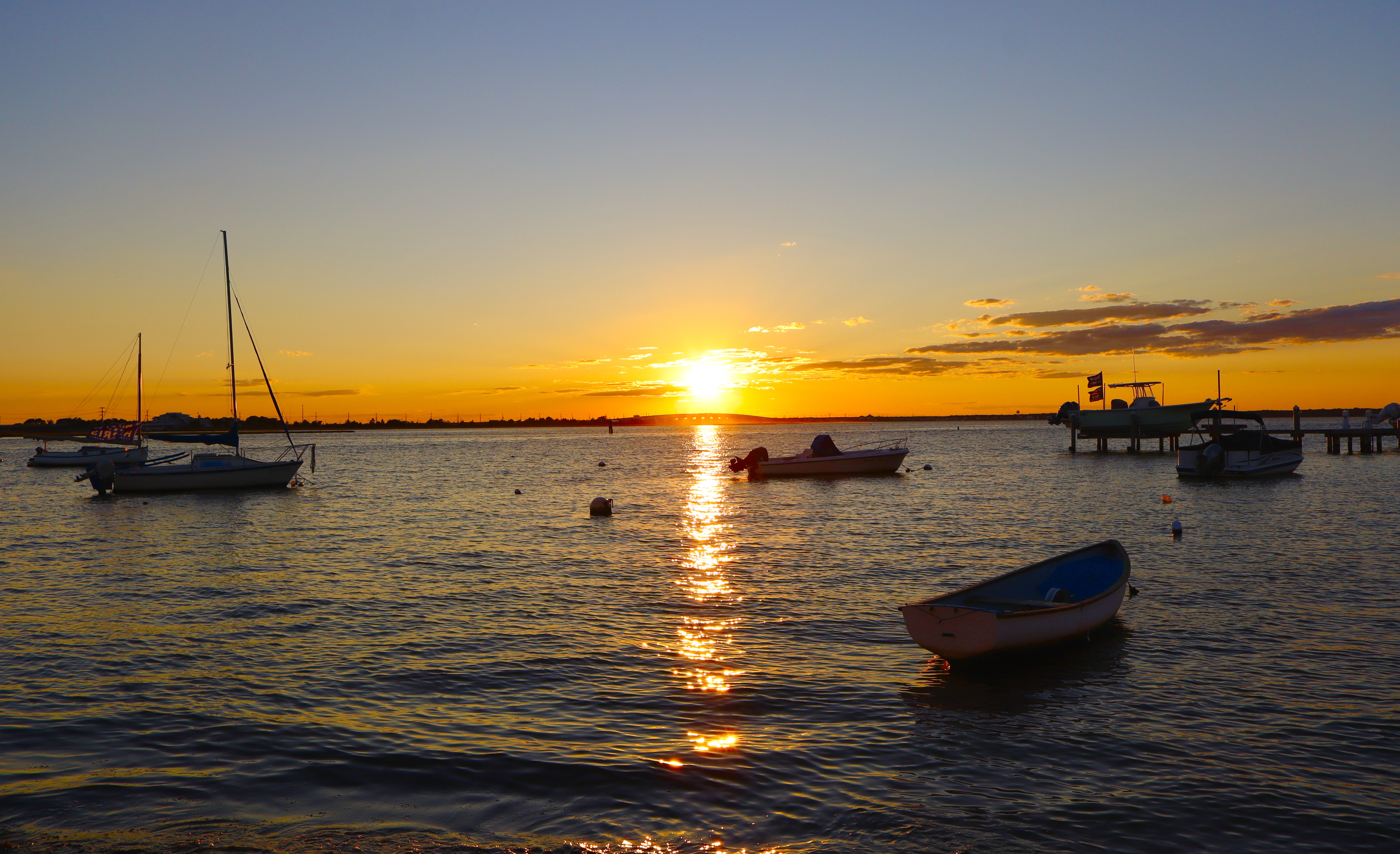 Boats at sunset
